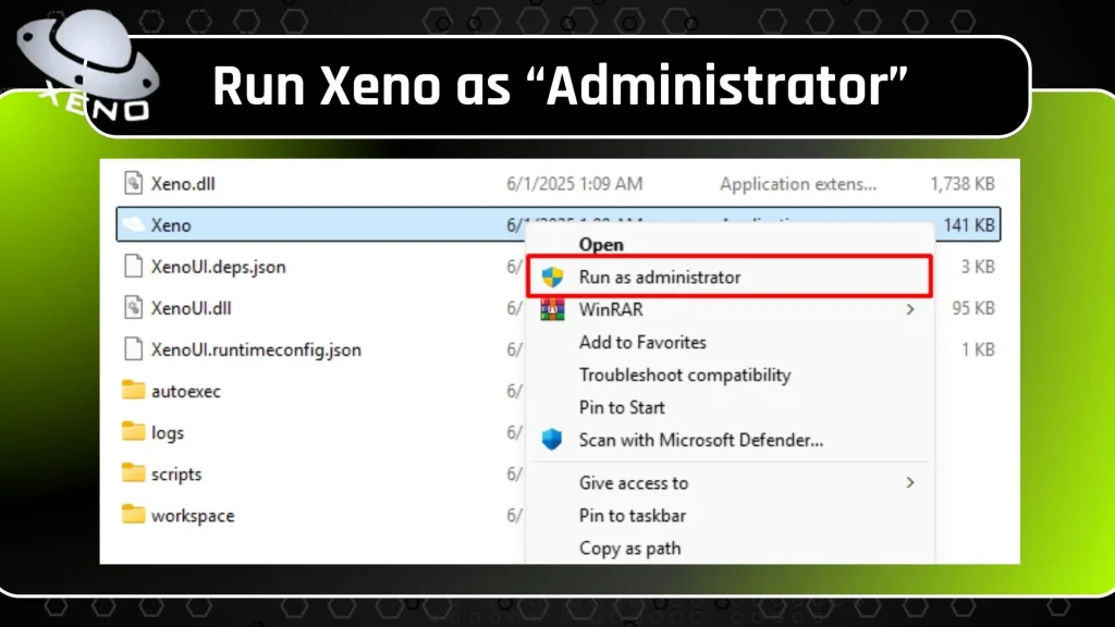 run via administrator